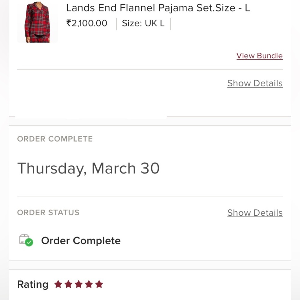 Lands End  Flannel Pajama Set.Size - XL - Picture 3 of 17